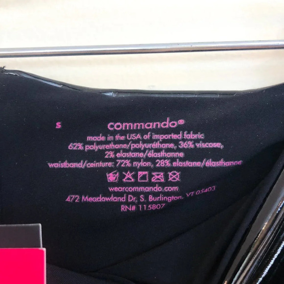 Commando Faux Leather Black Shine High Waist Classic Compression Leggings S NWT - Picture 7 of 9